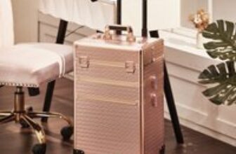 3 in 1 Rose Gold/Black Portable Cosmetic Travel Case with Wheels